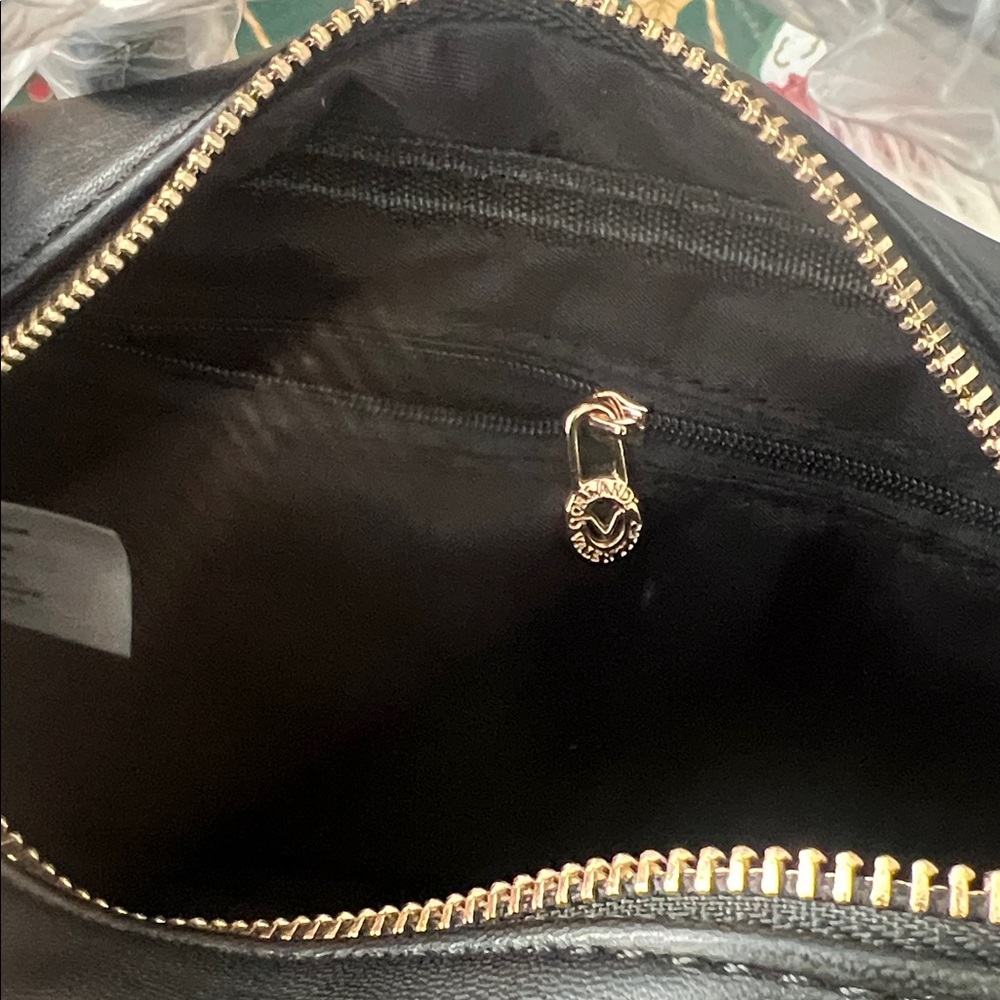 💜Valentino Orlandi Black Quilted Satchel Bag with Detachable Crossbody Strap - Picture 9 of 10